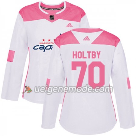 Dame Eishockey Washington Capitals Trikot Braden Holtby 70 Adidas 2017-2018 Weiß Pink Fashion Authentic